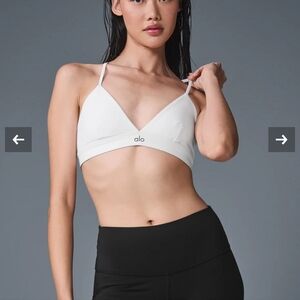 Alo Yoga White Triangle Bra Thin Strap Minimalist Clean Girl Size S